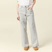 Jeans large taille haute denim gris clair femme