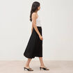 Jupe longue &eacute;vas&eacute;e pliss&eacute;e noir femme
