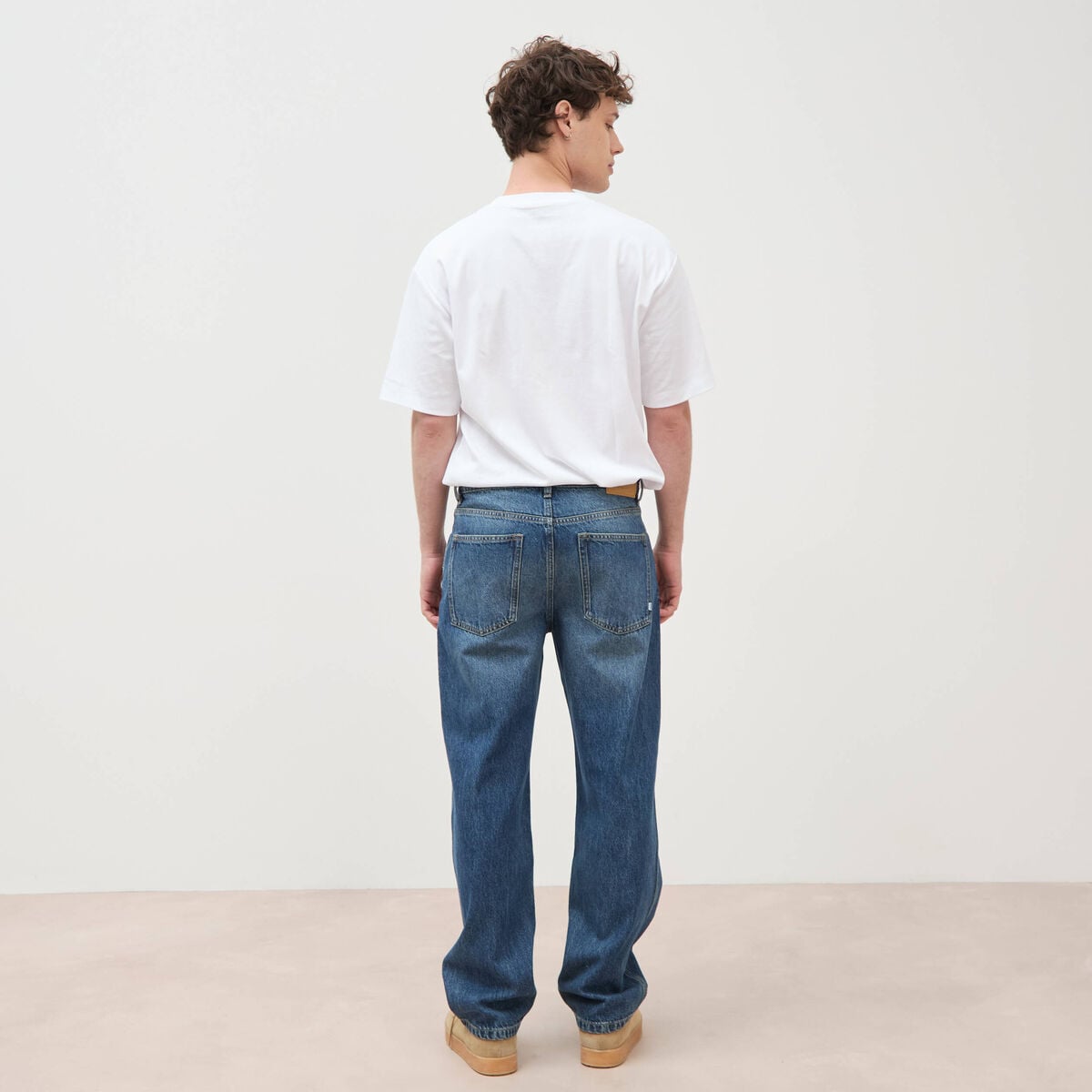 Jeans large relaxed denim stone homme