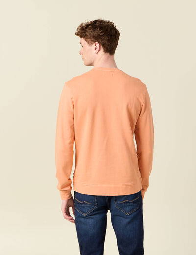 Sweat manches longues orange corail homme