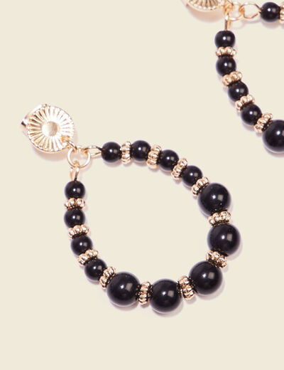 Boucles d'oreilles pendantes noir femme