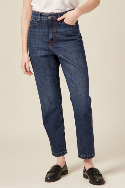 Jeans straight denim brut femme