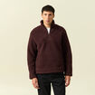 Sweat effet polaire col montant bordeaux homme