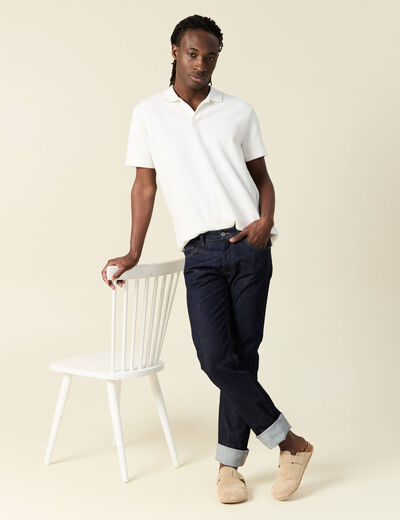 Polo manches courtes ecru homme