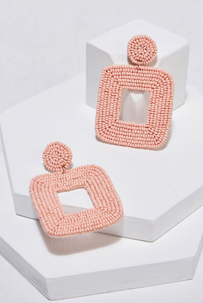 Boucles d'oreilles pendantes rose clair femme