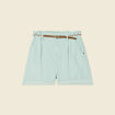 Short paperbag ceinturé vert pastel femme