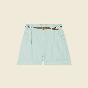 short paperbag ceinture vert pastel femme Short paperbag ceinturé vert pastel femme