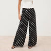 Pantalon large taille haute noir femme