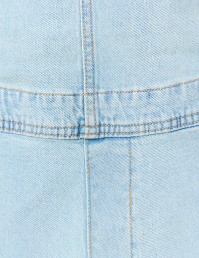Salopette droite en jean denim used femme