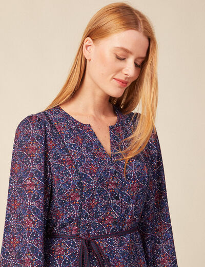 Robe patineuse éco-responsable bleu marine femme