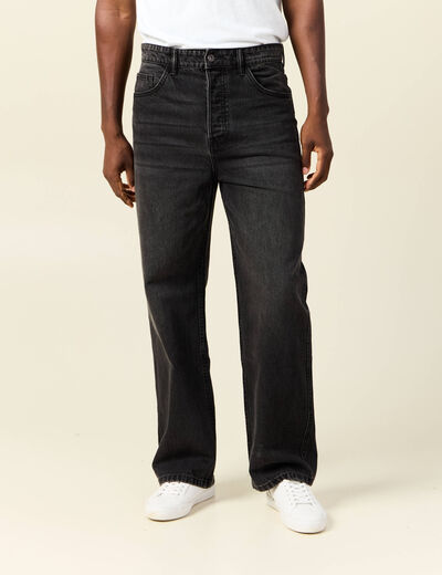 Jeans loose 5 poches denim noir homme
