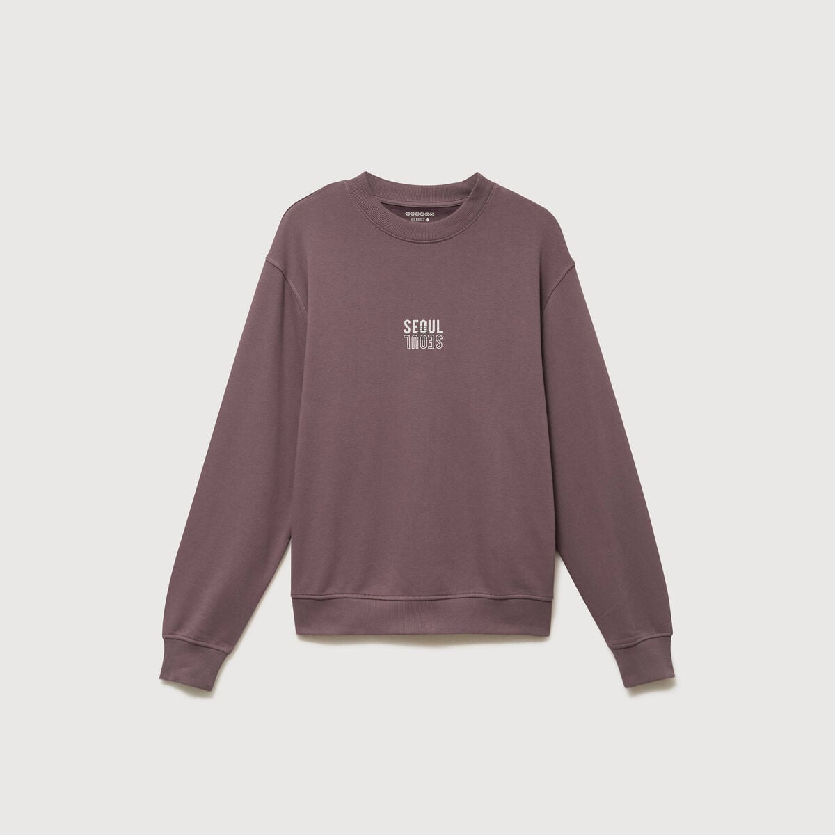 Sweat col rond manches longues mauve homme