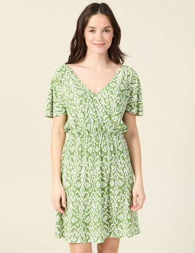 Robe droite fluide vert femme