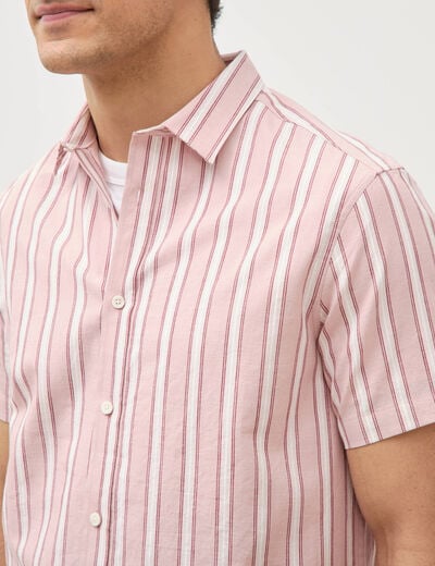 Chemise manches courtes rose pastel homme