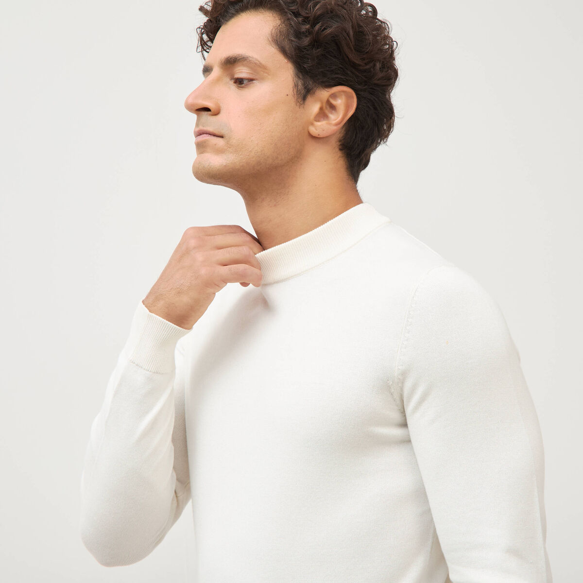 Pull manches longues ecru homme