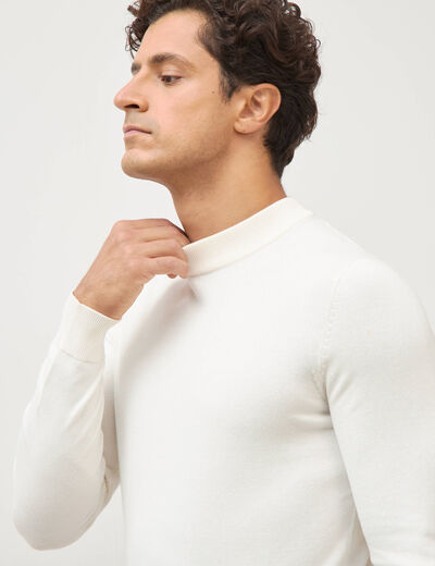 Pull manches longues ecru homme
