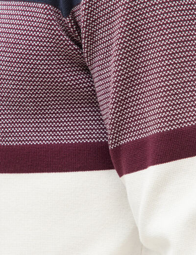 Pull fin col rond manches longues bleu marine homme
