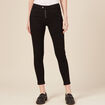Jeans skinny zipp&eacute; denim noir femme