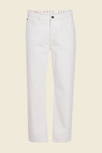 Jeans relaxed 5 poches denim blanc homme