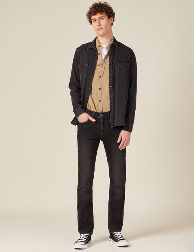Jeans straight ultra stretch denim noir homme