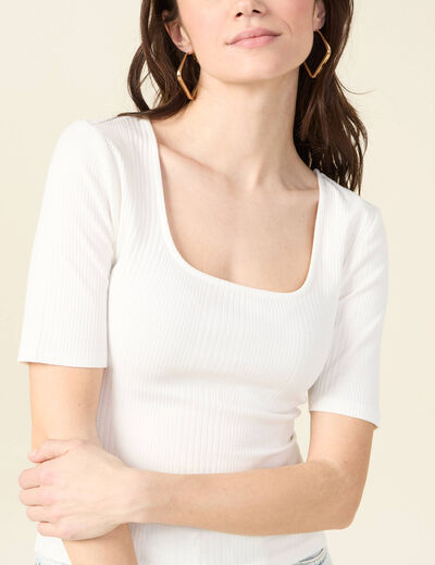 T-shirt éco-responsable creme femme