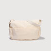 Besace bandouli&egrave;re pliss&eacute;e creme femme