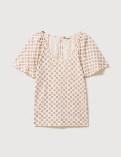 T-shirt manches courtes jaune pastel femme