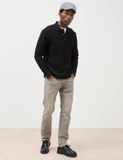 Jeans straight longueur 32 en coton denim snow gris homme