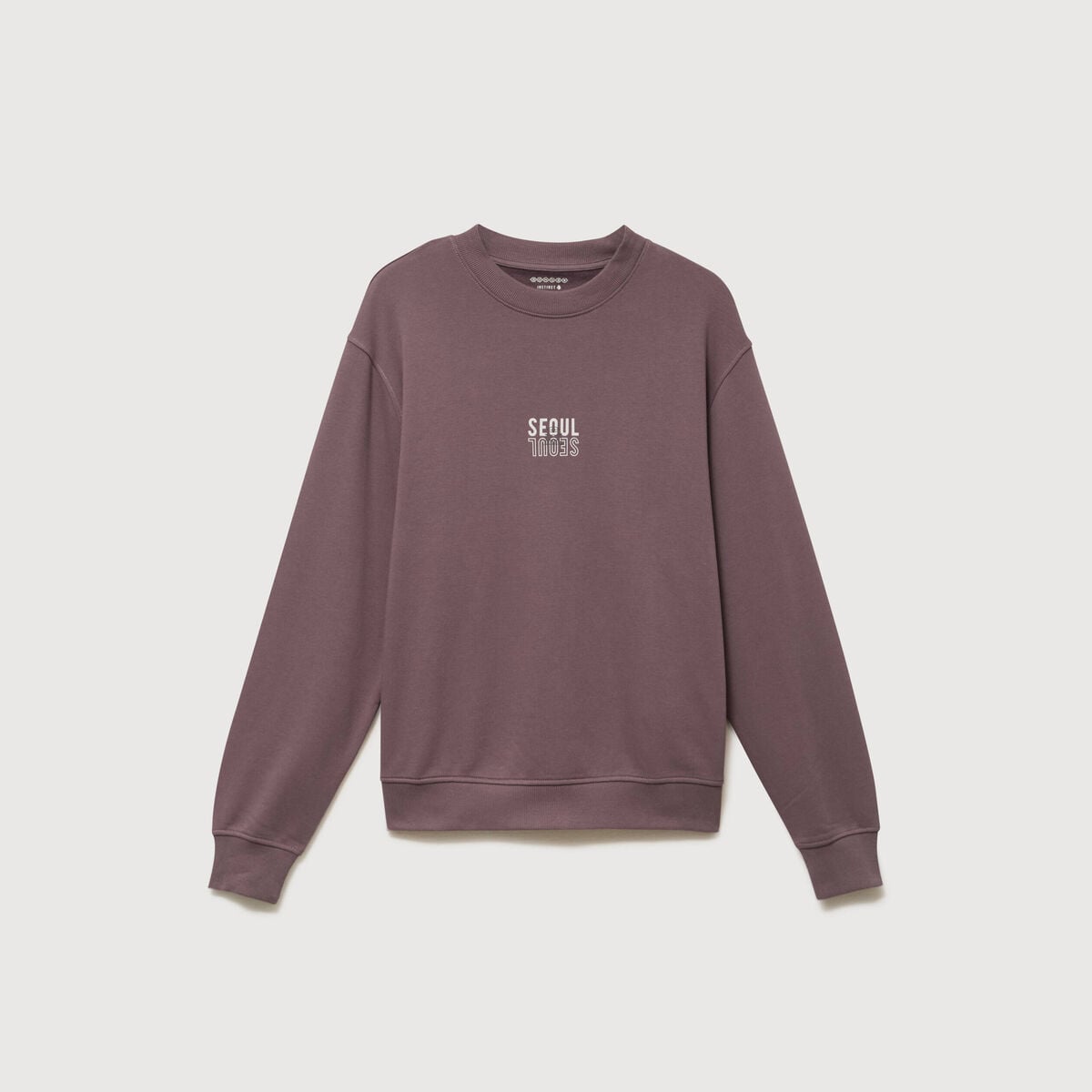Sweat col rond manches longues mauve homme
