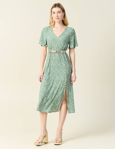 Robe longue éco-responsable vert femme