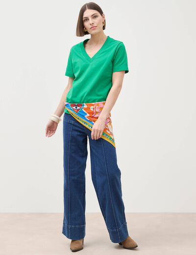 T-shirt manches courtes vert femme