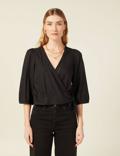 Blouse éco-responsable noir femme