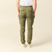 Pantalon cargo battle 7/8&egrave;me en maille vert kaki femme