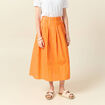 Jupe taille haute en coton orange femme