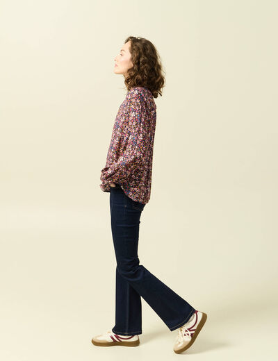 Blouse manches longues bleu marine femme