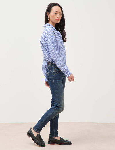 Jeans skinny push up 7/8&egrave;me denim brut femme