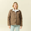 Parka courte droite effet polaire marron clair femme