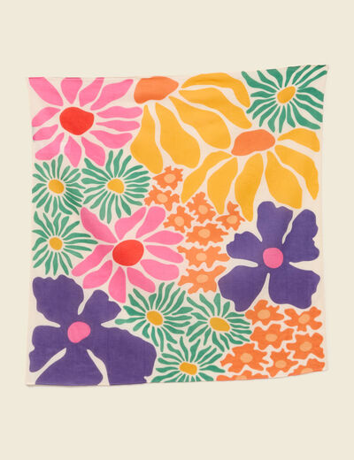 Foulard en coton rose femme