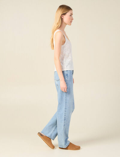 Pull débardeur éco-responsable creme femme