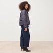Doudoune droite courte col montant marron femme