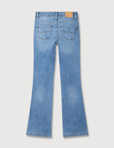Jeans bootcut taille haute denim used femme