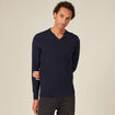 Pull manches longues bleu marine homme