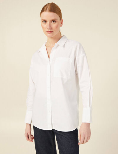 Chemise manches longues blanc femme