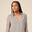Blouse manches longues bleu turquoise femme