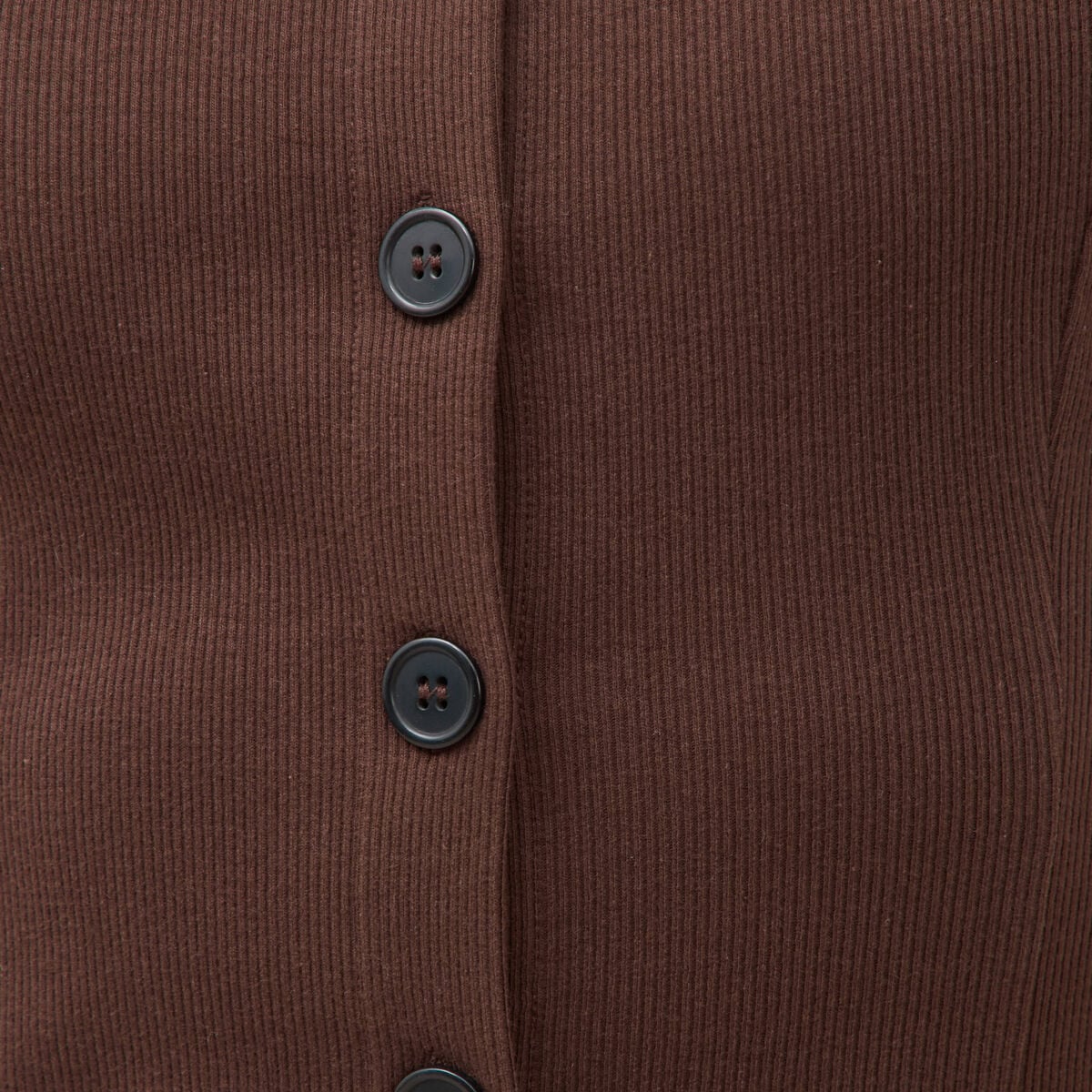 Robe sans manches en maille col rond marron fonc&eacute; femme