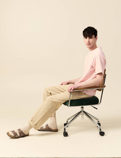 T-shirt manches courtes rose clair homme