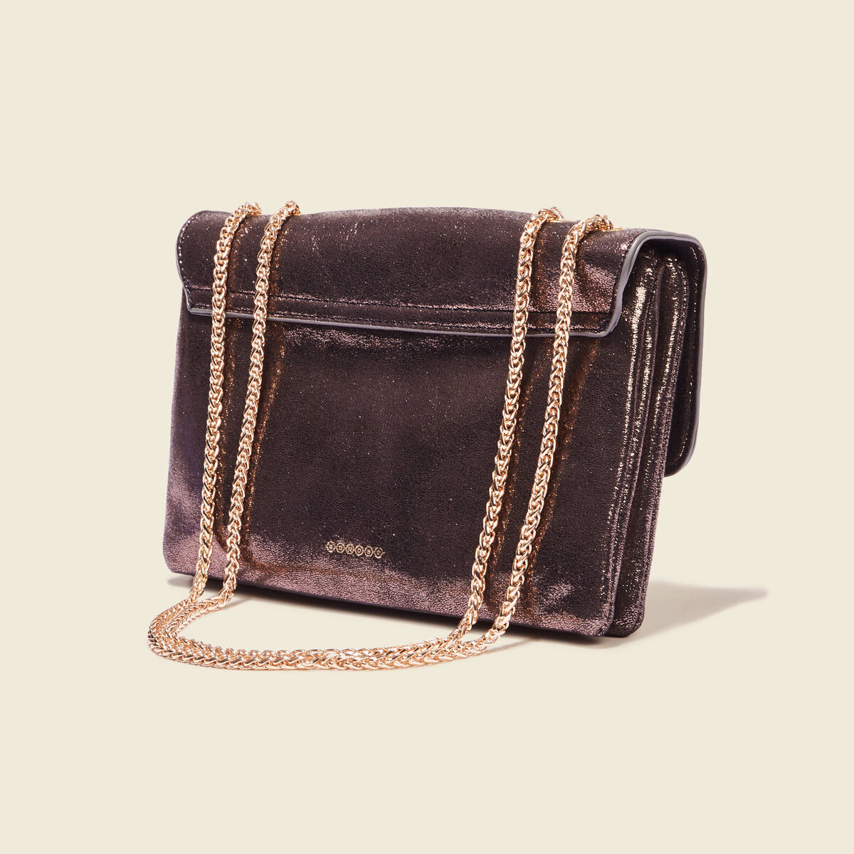 Sac métallisé noir femme