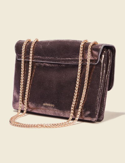 Sac métallisé noir femme