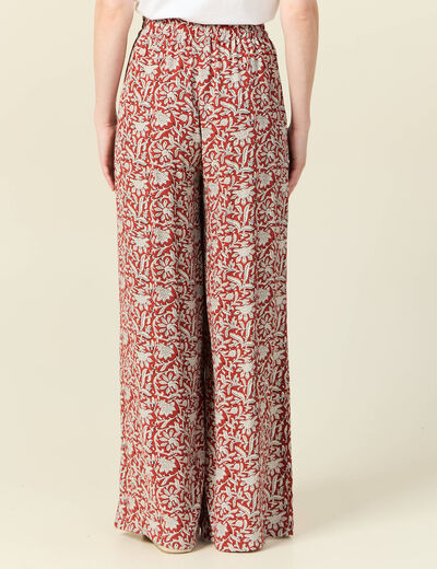 Pantalon large fuide bleu gris femme