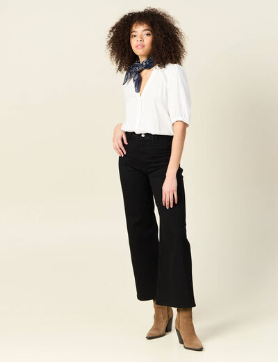 Chemise manches courtes ecru femme